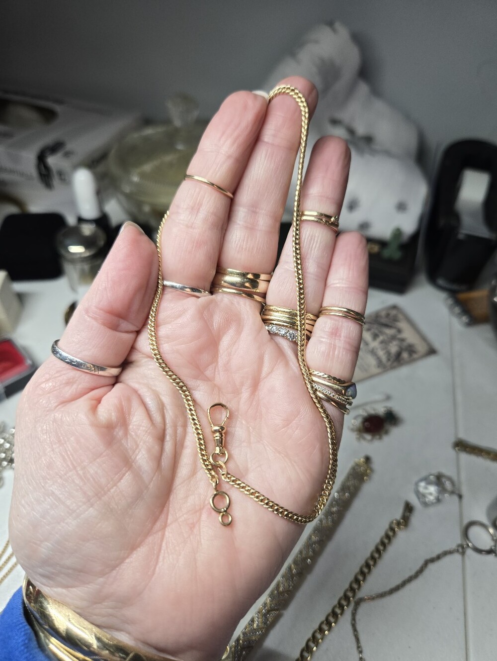 Victorian 1/10 14k Gold Filled Watch Chain Necklace - Elegant Women's Jewelry